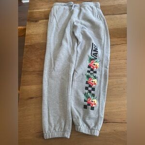 Vans boys Gray Floral Embroidered Joggers